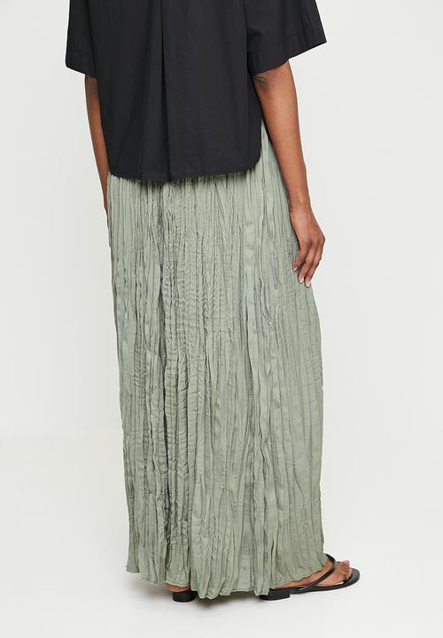 edit - Textured a-line skirt - green