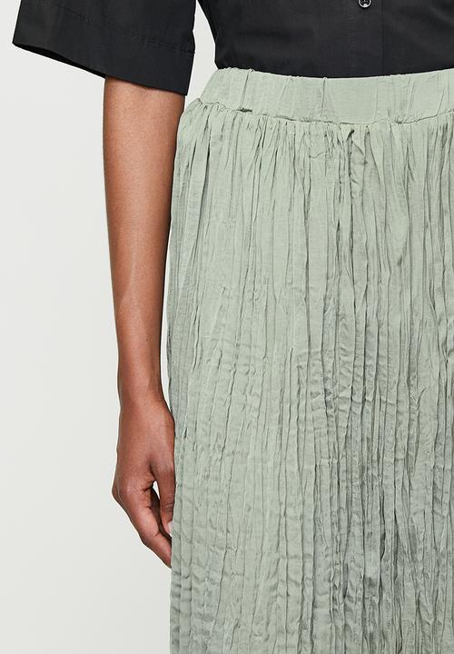 edit - Textured a-line skirt - green