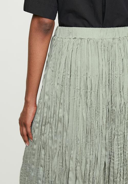 edit - Textured a-line skirt - green