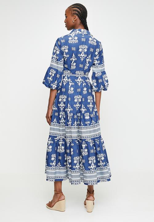 Pringle of Scotland - Pringle mya maxi tiered dress - blue