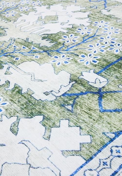 Sixth Floor - Ezra printed rug - Floral  Green