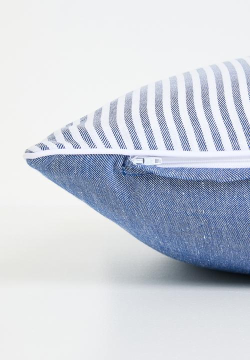 Sixth Floor - Stripe cushion cover - Navy