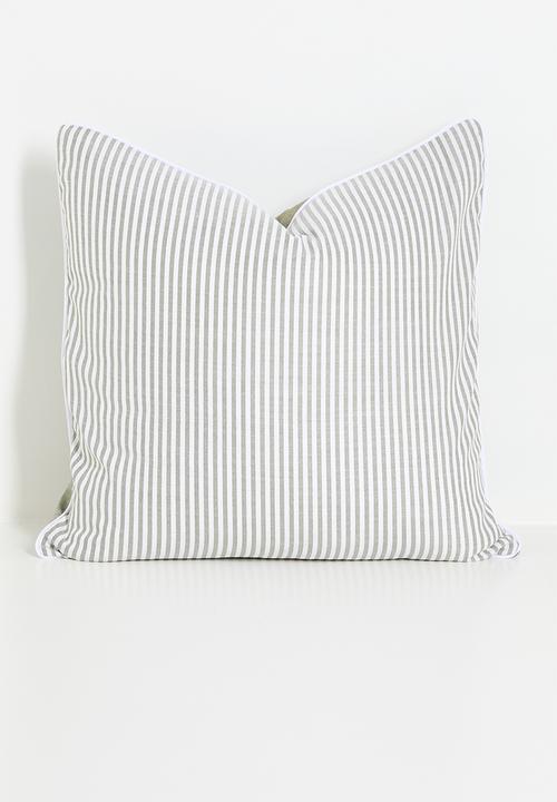 Sixth Floor - Stripe cushion cover - Olive