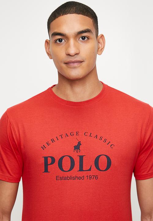 POLO - Mason Heritage Printed Short Sleeve Tee - Red