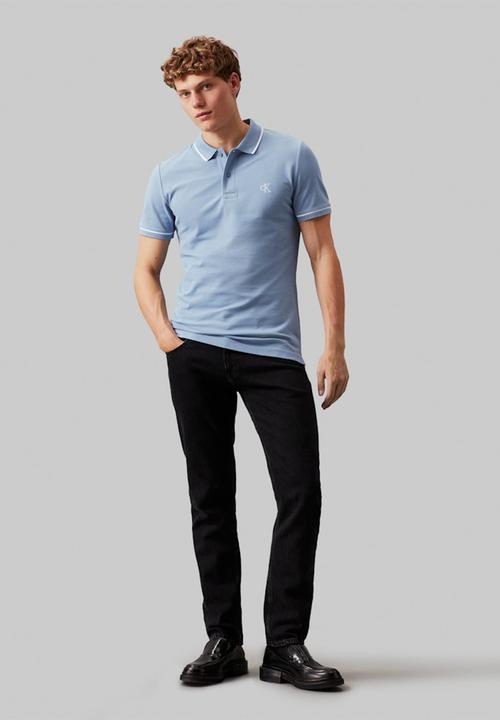 Calvin Klein - Tipping Slim Polo - Faded Denim