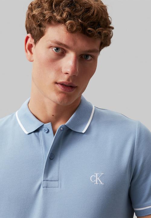 Calvin Klein - Tipping Slim Polo - Faded Denim