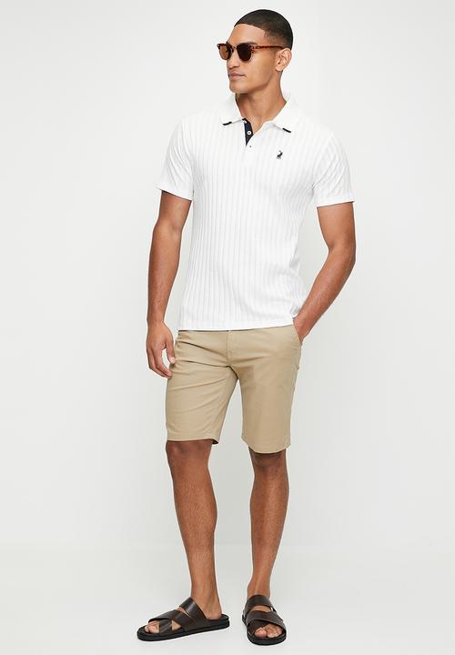 POLO - Andre  Textured Ss Golfer - Off White