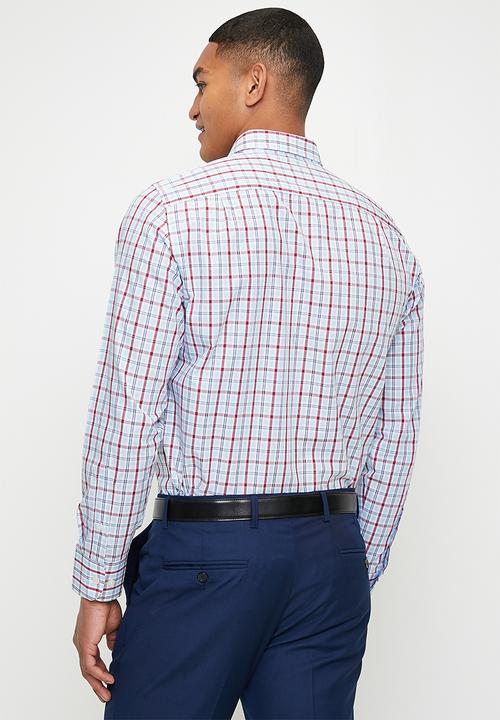 POLO - Jace Long Sleeve Small Check Shirt - Blue
