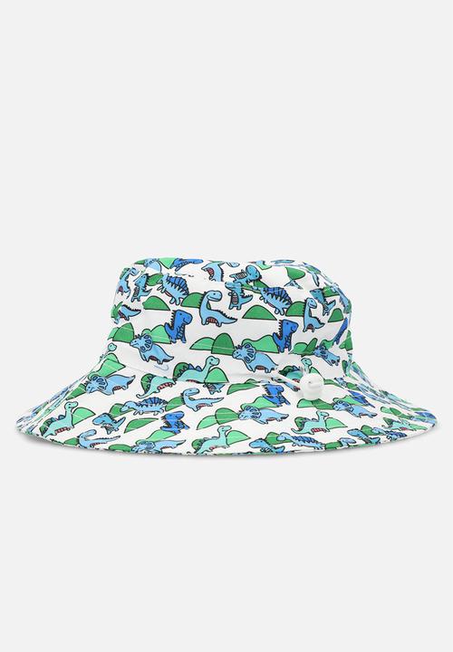 Pop Candy - Printed wide brim - blue & white