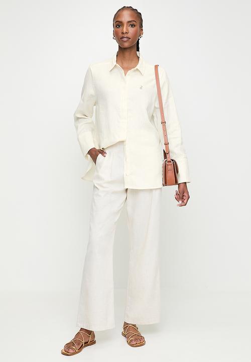 POLO - Wmn Lilian Ls Linen Shirt - Off White