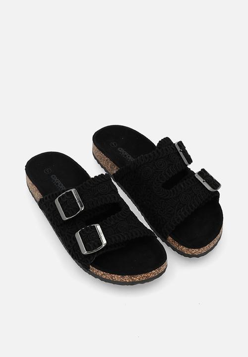 Oxford Street - Double Strap Slide - Black