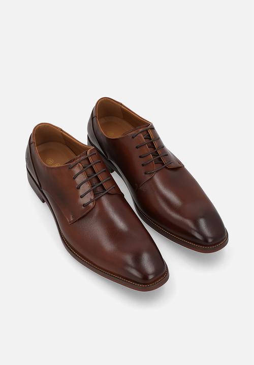 POLO - Panelled gibson lace up-tan leather