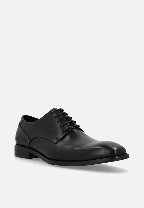 POLO - Panelled gibson lace up - black leather