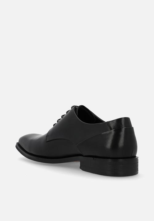 POLO - Panelled gibson lace up - black leather