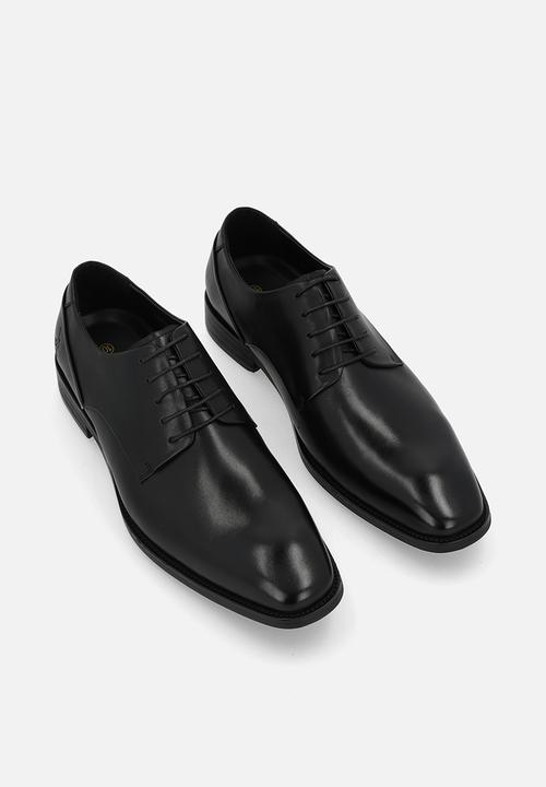 POLO - Panelled gibson lace up - black leather