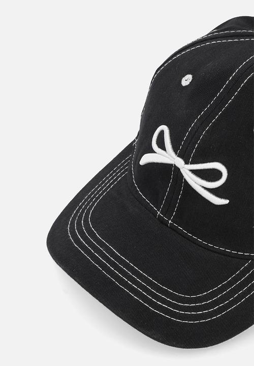 Pop Candy - Embroidered ribbon cap - black