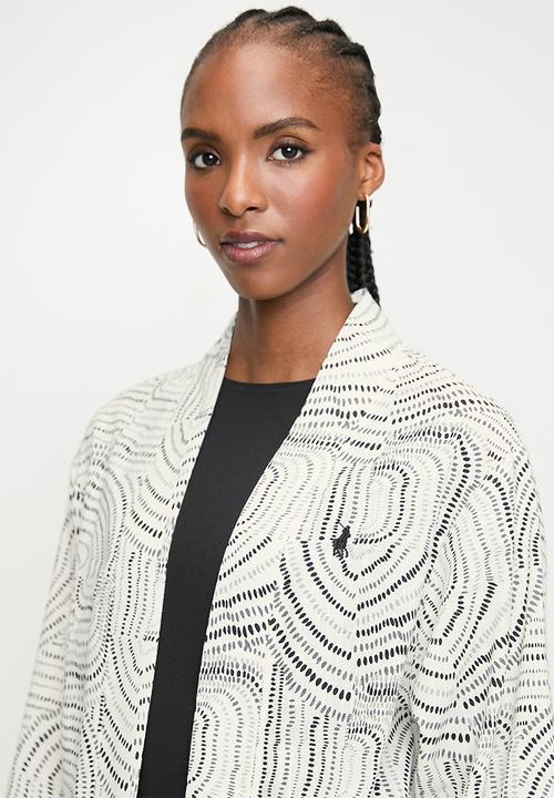 POLO - Wmn Cristina Long Sleeve Printed Kimono - Off White