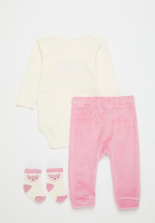 Pop Candy - Grown on legging sock-ecru & pink