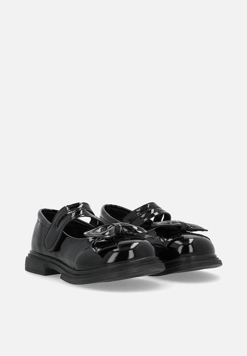 Pop Candy - Patent bow décor Mary Janes - black