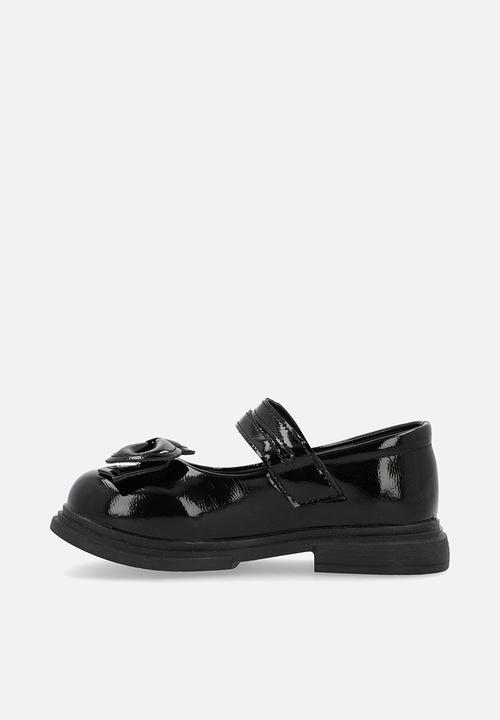 Pop Candy - Patent bow décor Mary Janes - black