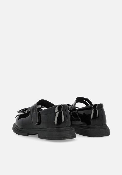 Pop Candy - Patent bow décor Mary Janes - black