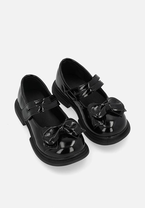 Pop Candy - Patent bow décor Mary Janes - black