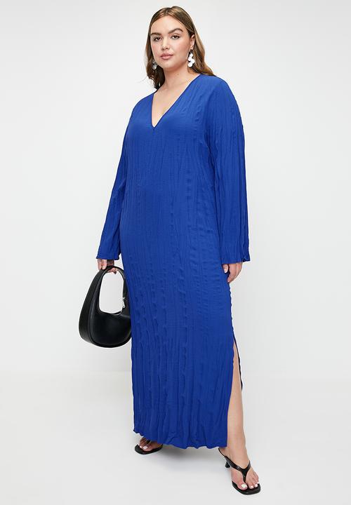 Superbalist - Crushed Column Dress with slits - Blue.