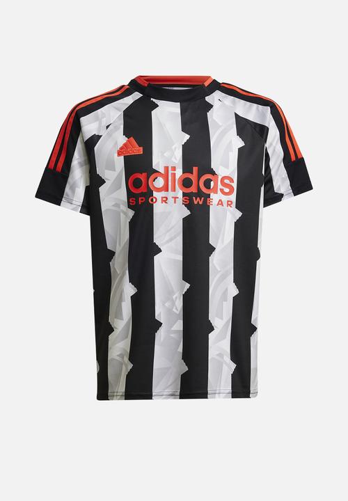 adidas Performance - J Hot Tee - Black/Chalk White/Bright Red