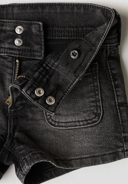 H&M - Denim shorts - black denim
