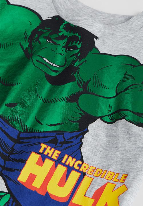 H&M - Printed T-shirt - light grey marl the hulk 