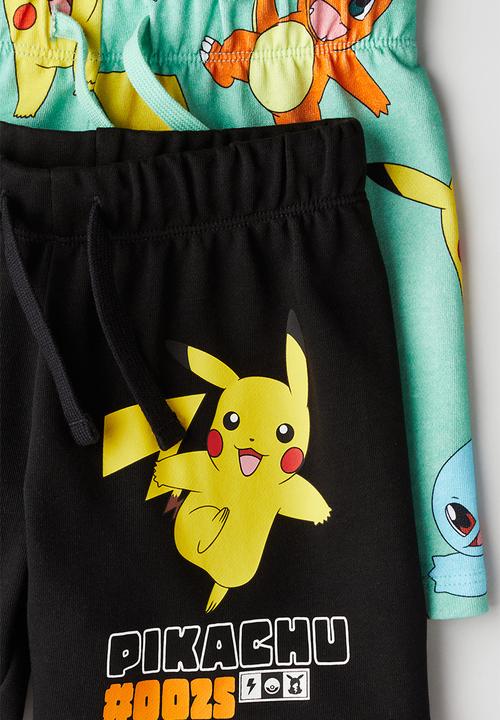 H&M - 2-Pack printed sweatshorts - mint green pokémon 