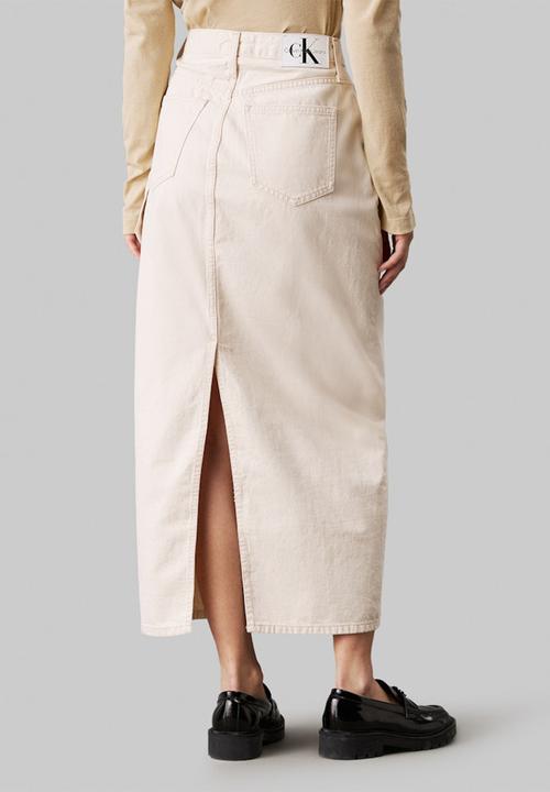 Calvin Klein - Maxi skirt cargo pockets - denim light