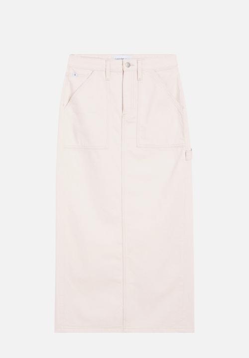 Calvin Klein - Maxi skirt cargo pockets - denim light