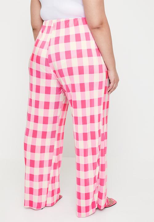Me&B - Plus plisse pants - pinkgingham