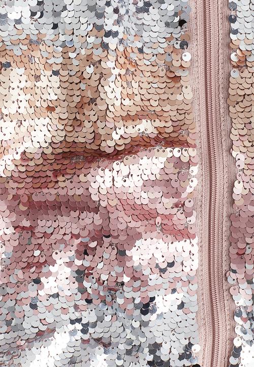 H&M - Sequined bomber jacket - light dusty pink