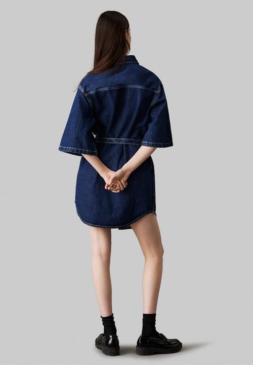 Calvin Klein - Utility belted shirt dress - denim dark