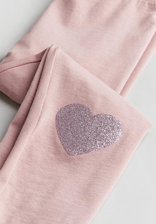 H&M - Leggings - light pink heart