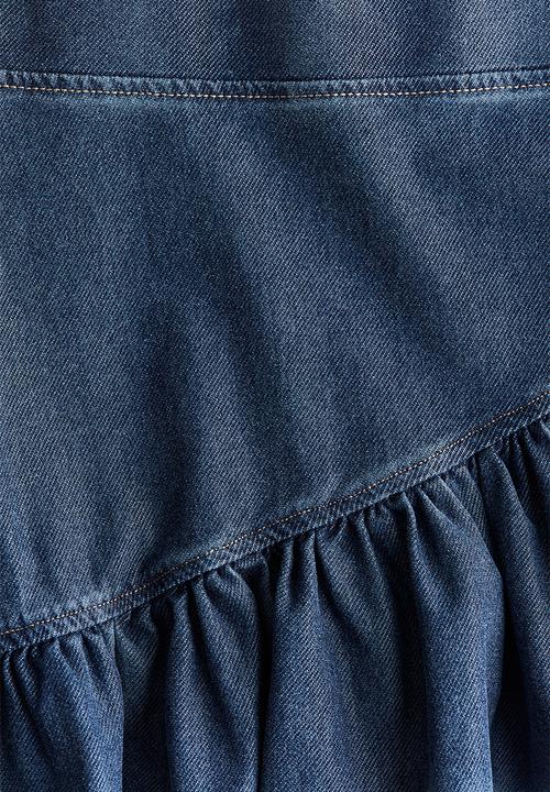 H&M - Flounced denim-look skirt - blue
