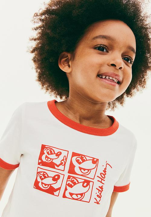 H&M - Keith Haring X H&M:  Printed cotton t-shirt - Natural white