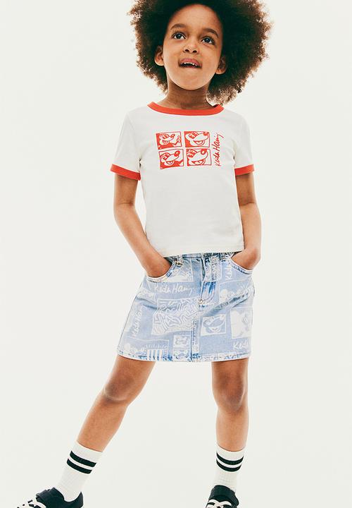 H&M - Keith Haring X H&M:  Printed cotton t-shirt - Natural white