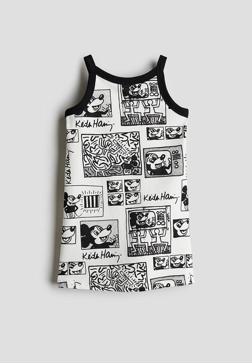 H&M - Keith Haring X H&M:  Printed jersey dress - White/Patterned