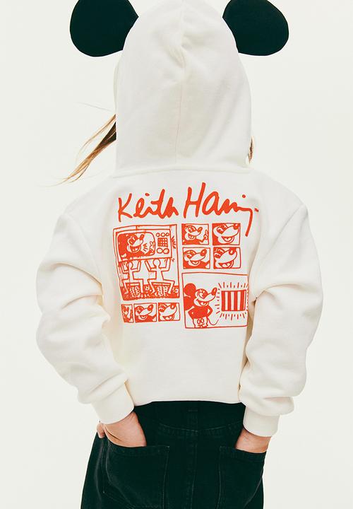 H&M - Keith Haring X H&M:  Printed zip-through hoodie - white 