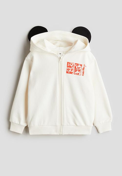 H&M - Keith Haring X H&M:  Printed zip-through hoodie - white 
