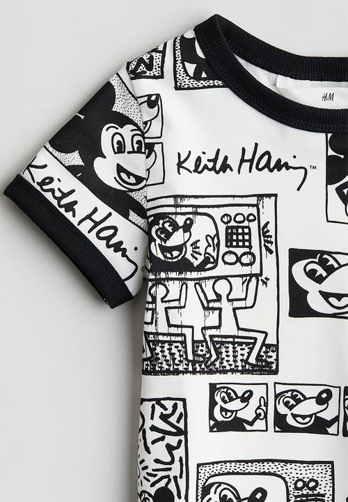H&M - Keith Haring X H&M:  Printed cotton t-shirt - white,multi