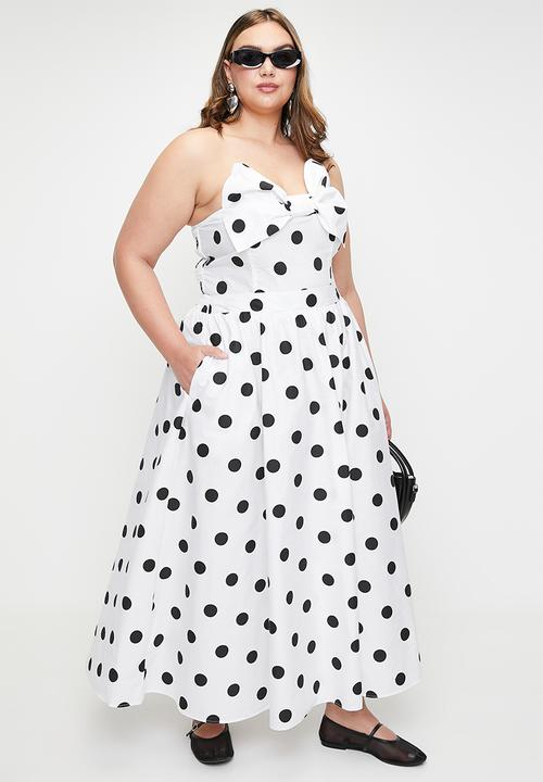 Me&B - Plus Dirdle Skirt With Ric Rac In Spot - Blackspot
