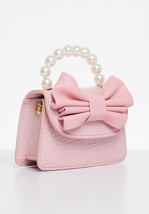 Pop Candy - Bow and pearl hand bag - pink
