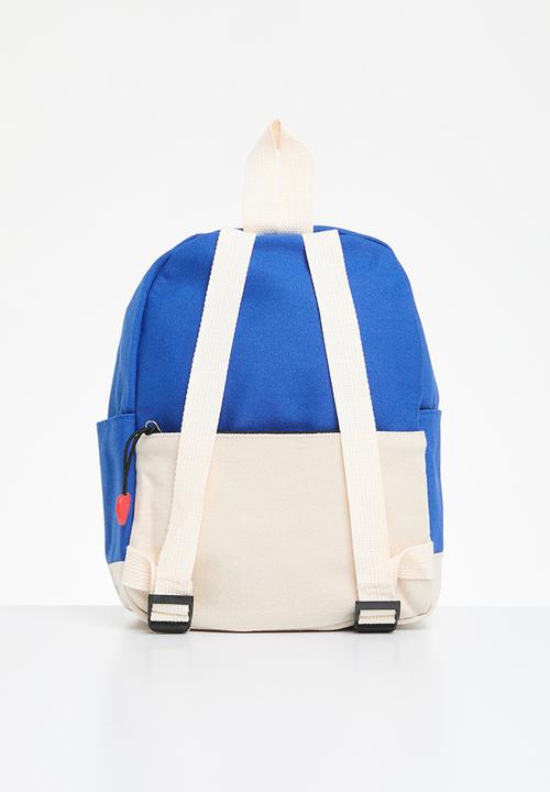 Pop Candy - Colourblock backpack - ecru & blue