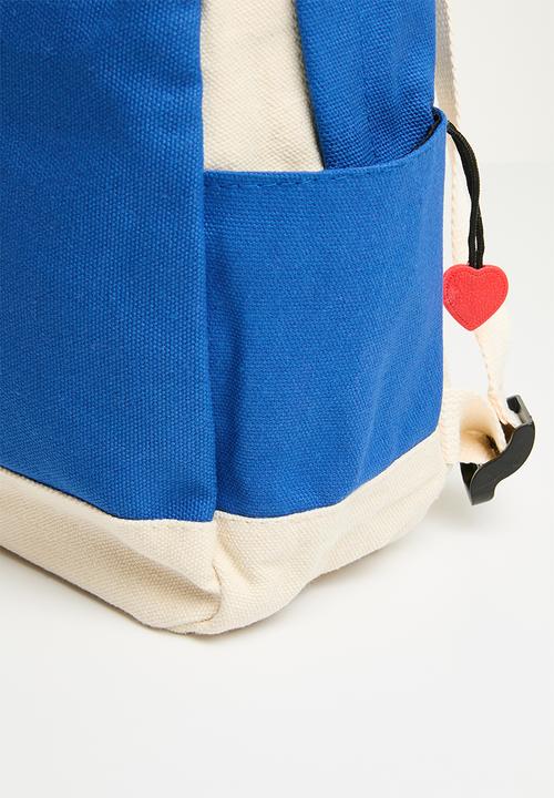 Pop Candy - Colourblock backpack - ecru & blue