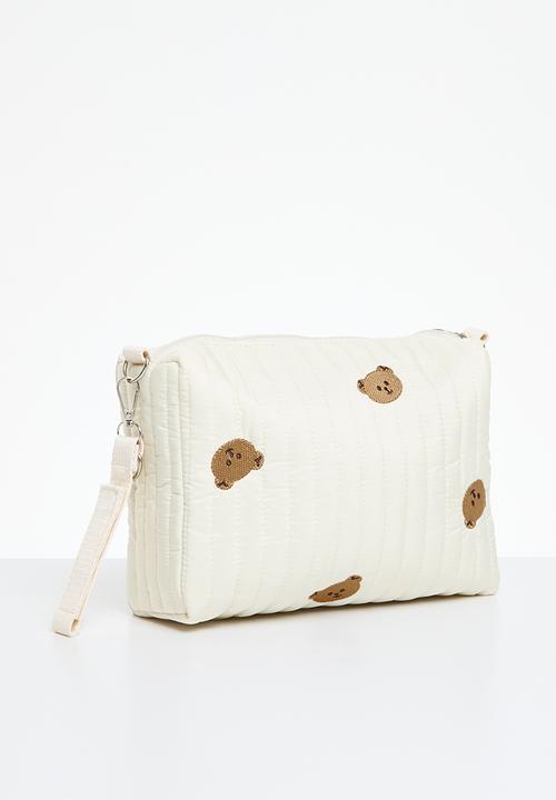 Pop Candy - Quilted baby pouch - ecru & brown