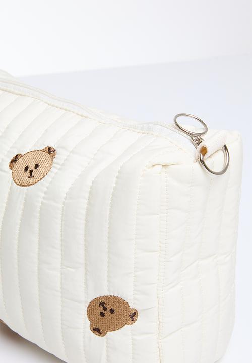 Pop Candy - Quilted baby pouch - ecru & brown